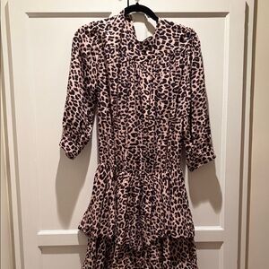 Zadig & Voltaire Pink and Black Leopard Print Dress